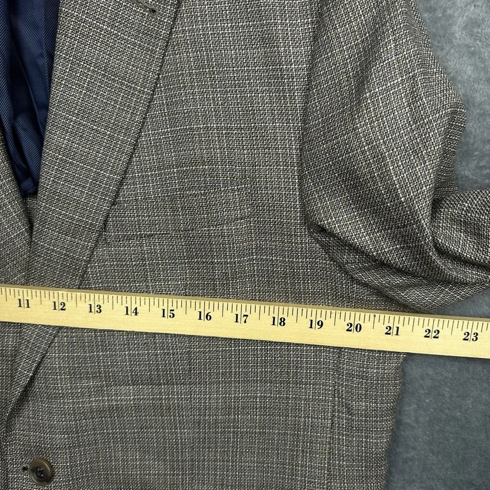 Jack Victor Elite Mens 42R Wool Blazer Blue Brown Micro Check Sport Coat Canada